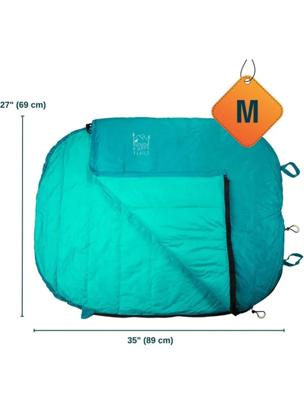 Ultralight Glacial Blue Dog Sleeping Bag & Packable Bed for Hiking & Camping